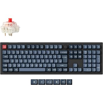 Keychron V6 Max Wireless QMK Custom Mechanical Keyboard 2.4 GHz/Bluetooth Full Size DE-ISO Layout RGB Hot-Swappable Gateron Red Switch Compatible with Mac Windows Linux