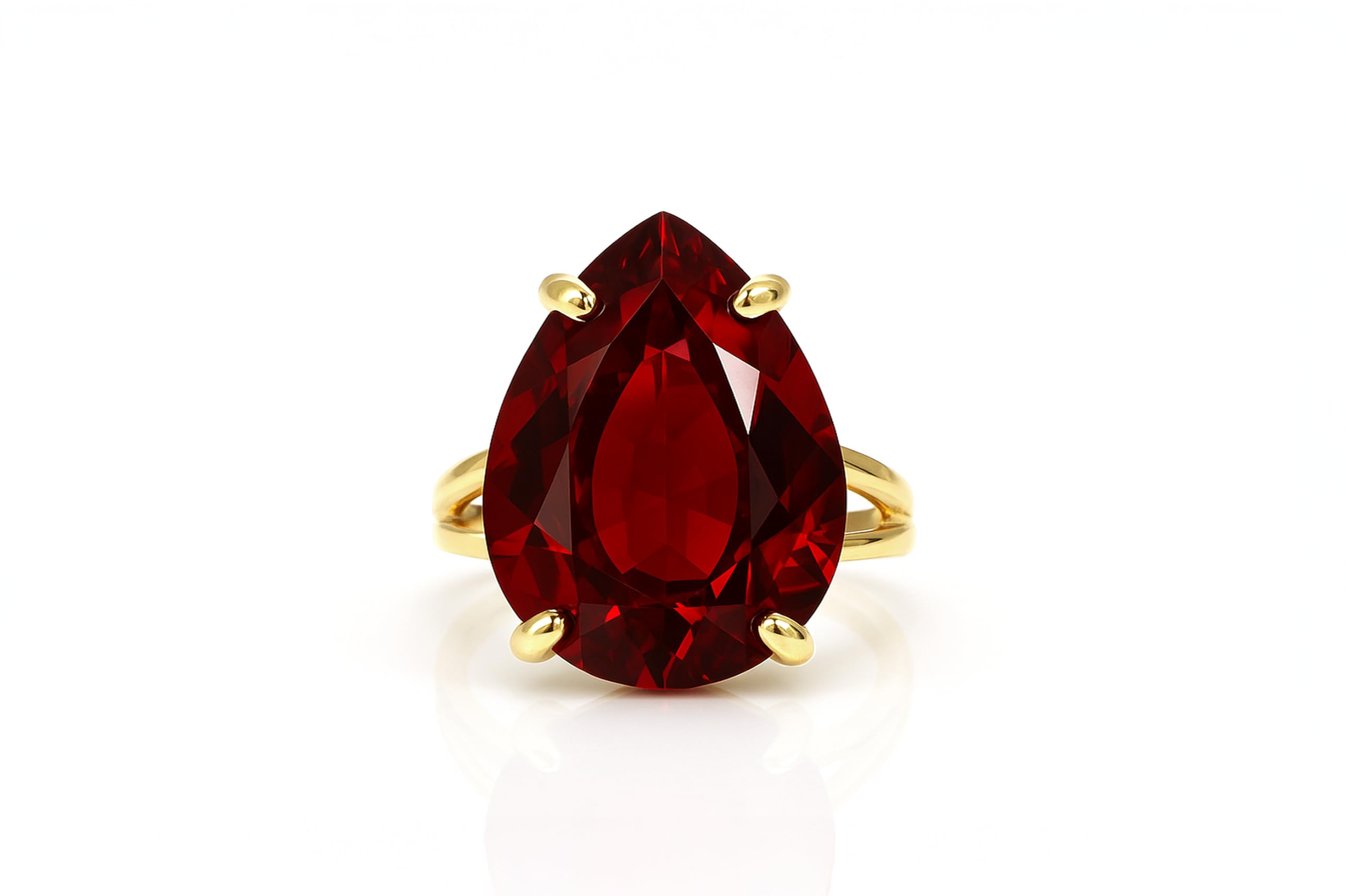 Cocktail Fett Gold Granat Ring - Lustrous Geburtsstein Schmuck Statement Ring - Mode-Schmuck, Januar Geburtsstein Geschenke - Benutzerdefinierte Schmuck für Frauen