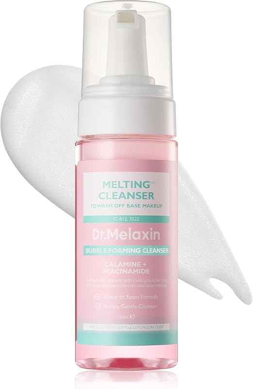 Melting Bubble Foaming Cleanser - Micellar Makeup Remover Face Wash with Calamine and Niacinamide, No Double Cleansing Needed, Gentle Foam Cleanser for Sensitive Skin, K-Beauty