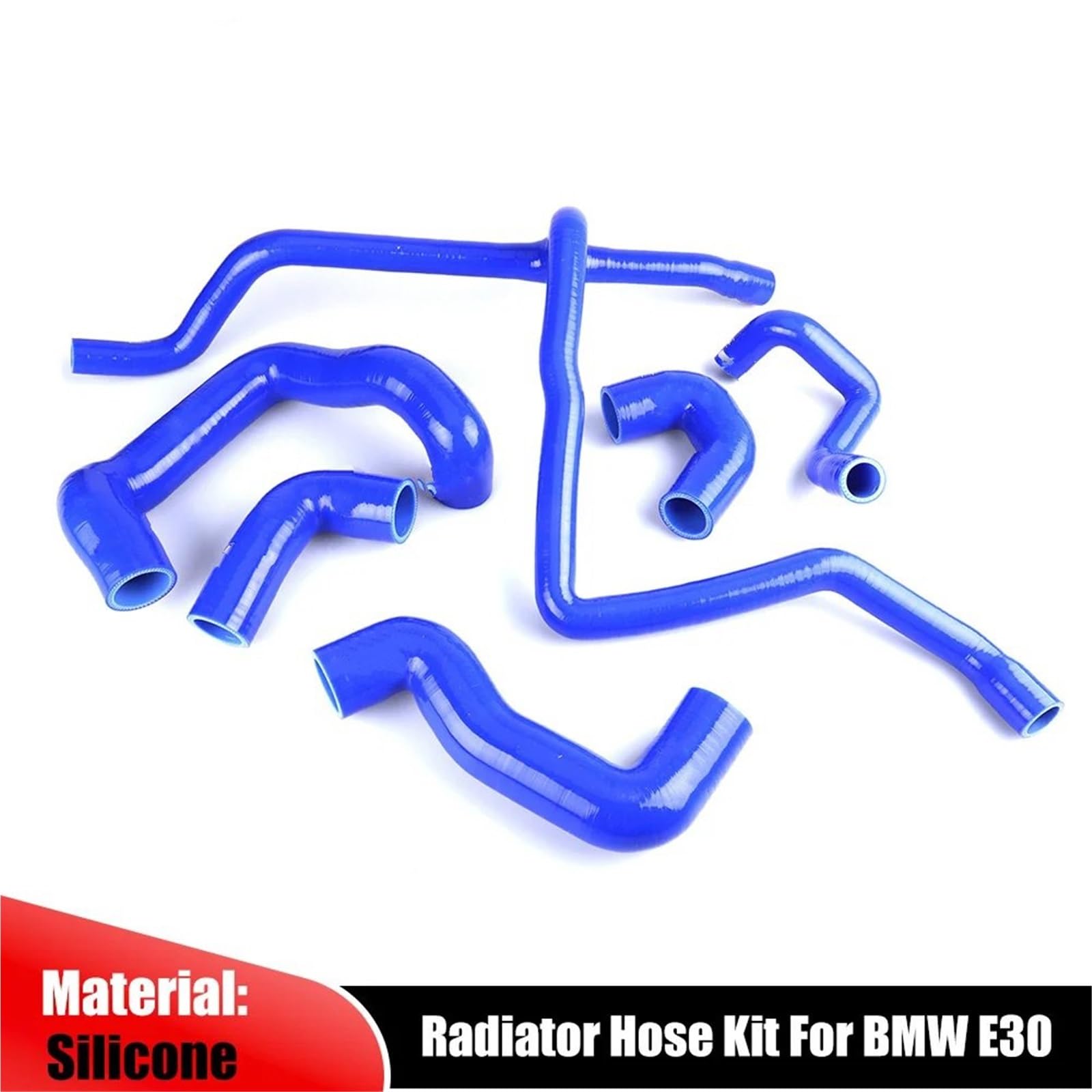 Compatible con Bmw E30 M20 325 325i 6 cilindros (1988-1993). Juego de mangueras silicona para intercooler, turbo y radiador (azul, rojo negro) Manguito Turbo(Blue)