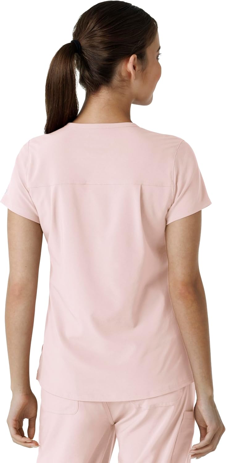 Carhartt Women's Tuck-in Scrub Top - Soft Rose, 2X - Image 3