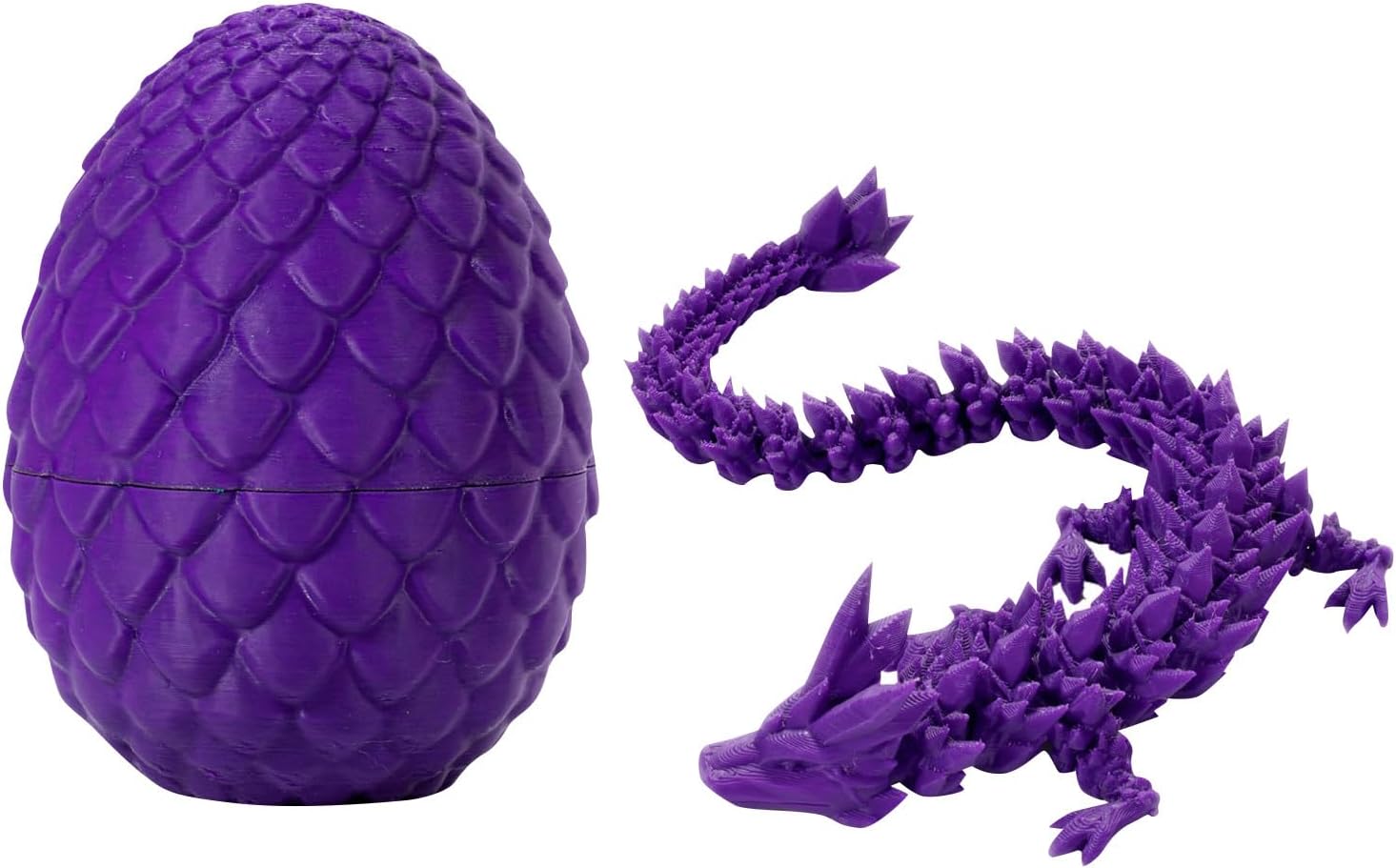 3D Printed Dragon Egg, Mini Mystery Crystal Dragon Egg Fidget Toys, Articulated Crystal Dragon Eggs with Dragon Inside,Laser Purple