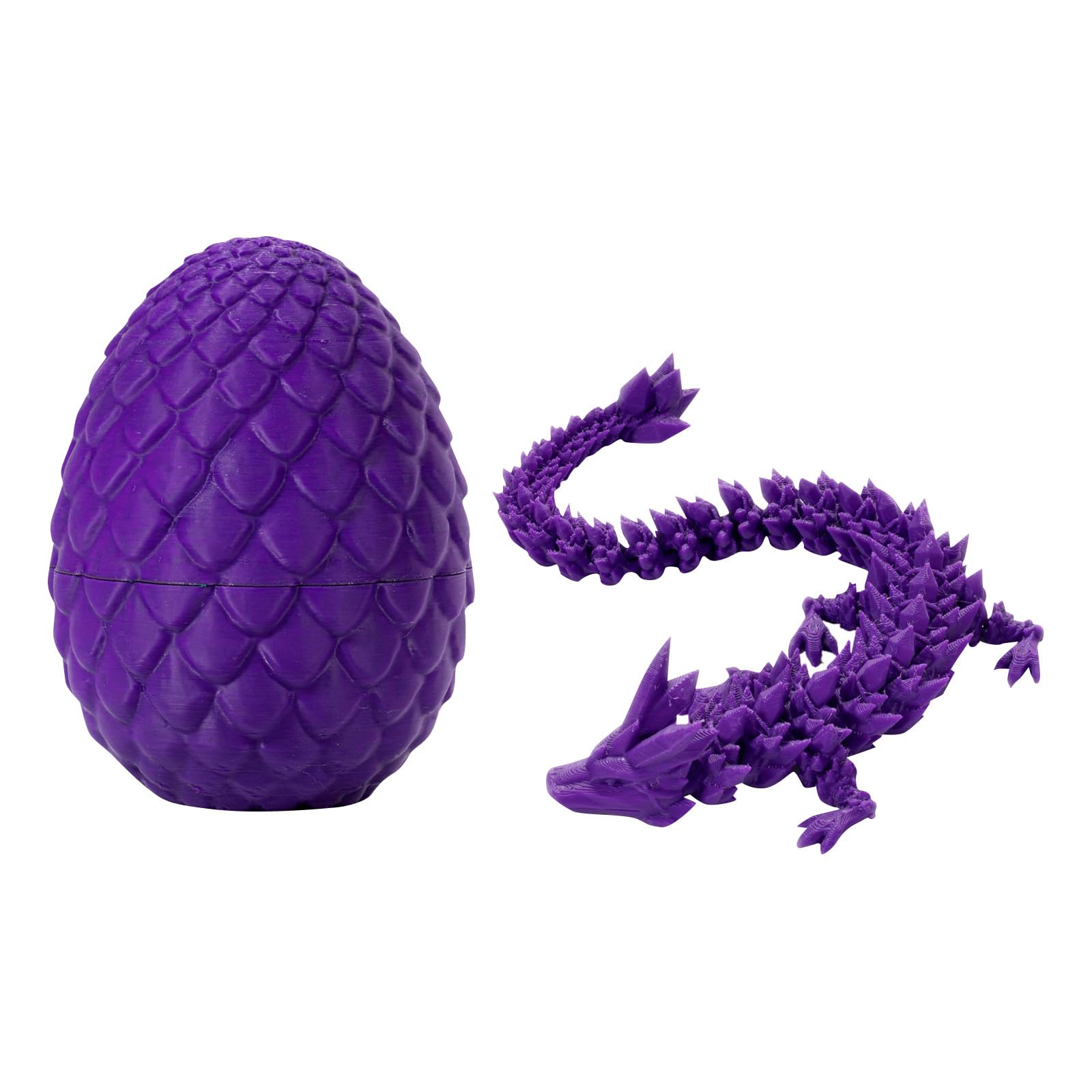 3D Printed Dragon Egg, Mini Mystery Crystal Dragon Egg Fidget Toys, Articulated Crystal Dragon Eggs with Dragon Inside,Laser Purple