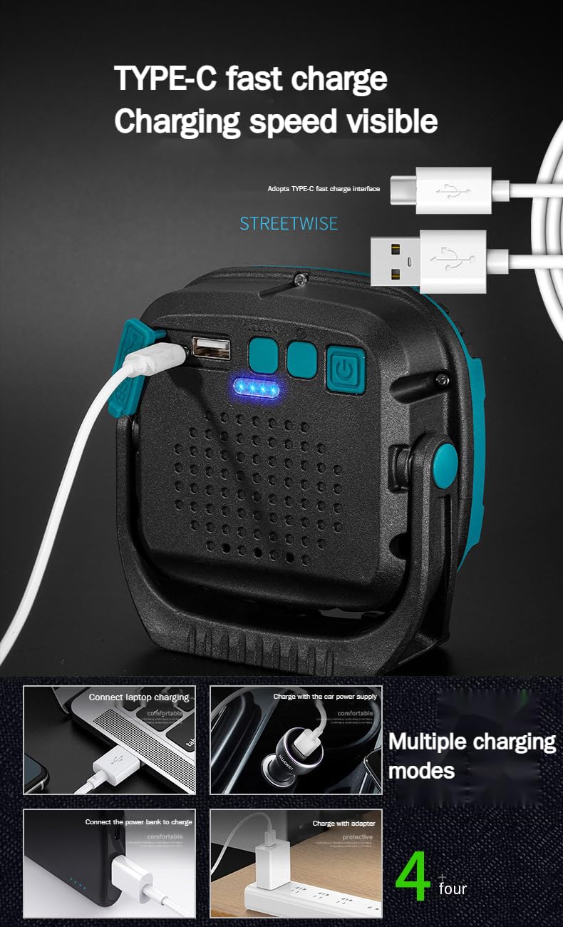 New Multifunctional Work Light Portable Handheld LED Strong Light Long Endurance Outdoor Emergency Light Strong Magnetic Tape Hook (W892-2-Black) - Image 4