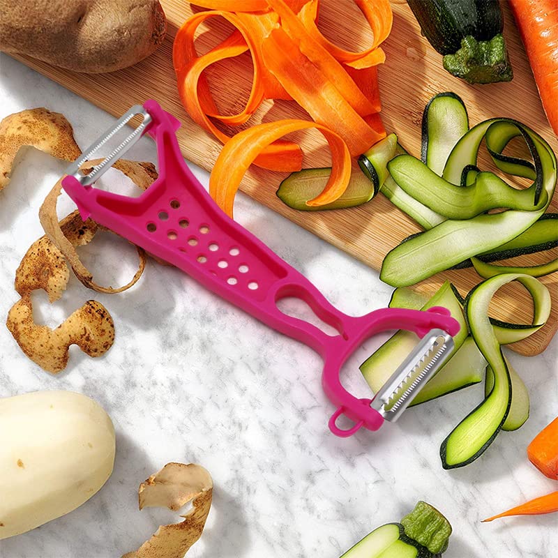 Set Di 4 Pelapatate In Acciaio Inox - Sbucciatori Multiuso Per Frutta E Verdura - Lama Affilata, Ergonomici, Colori Misti