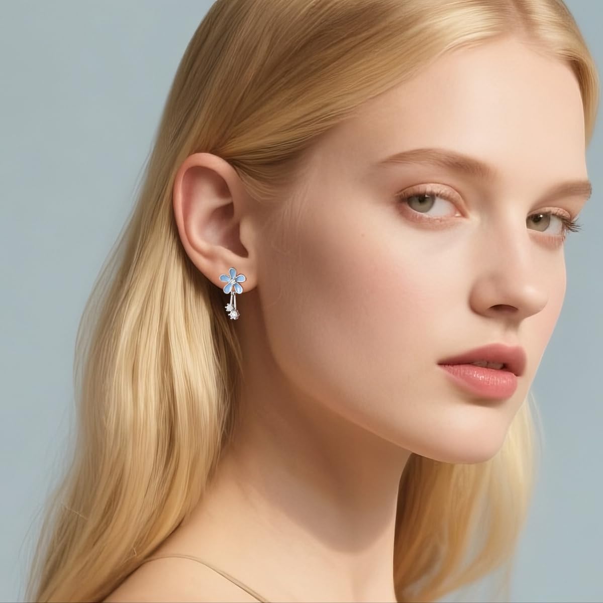 SLUYNZ Solid 925 Sterling Silver Pretty Flowers Earrings Studs for Women Teens Elegant CZ Flowers Studs Earrings - Image 3