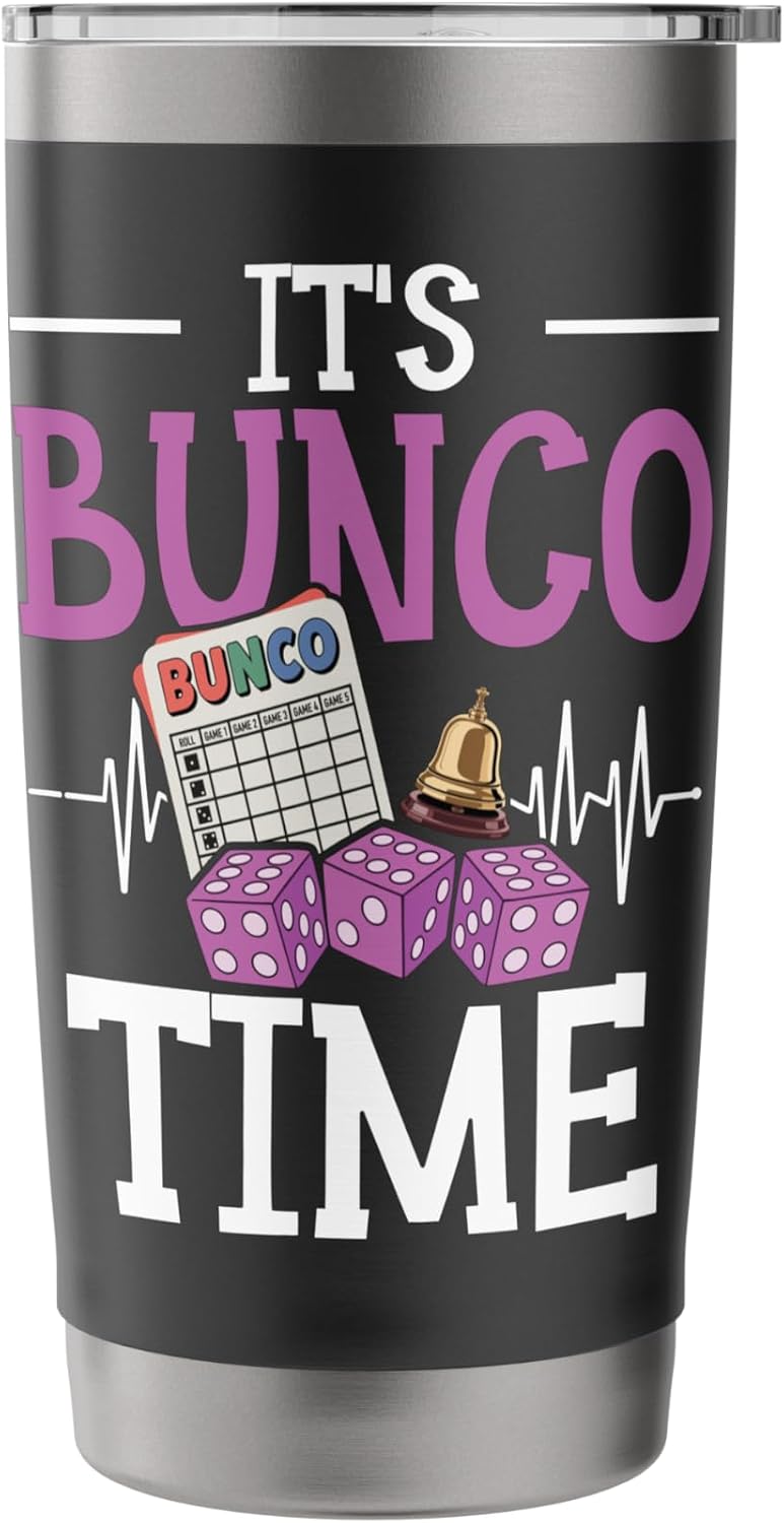 Cool Bunco Heartbeat Night Player Design Rolling The Dice Stainless Steel Insulated Tumbler image 3