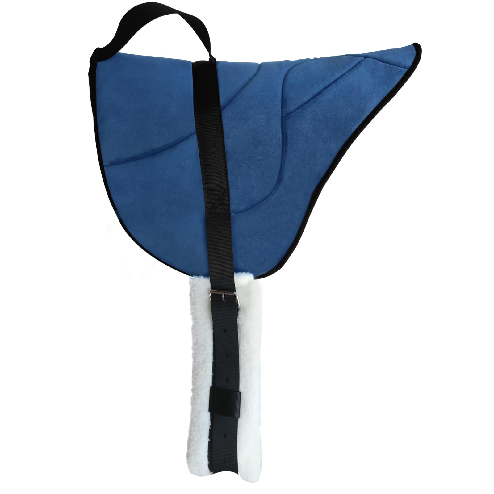 LWITDOG Bareback Pad for Horses, Anti-Slip Horse Saddle Pad with Adjustable Girth, Shock-Absorbing Bareback Riding Pad with Thick Cushioning for Comfortable Horse Riding (Navy)
