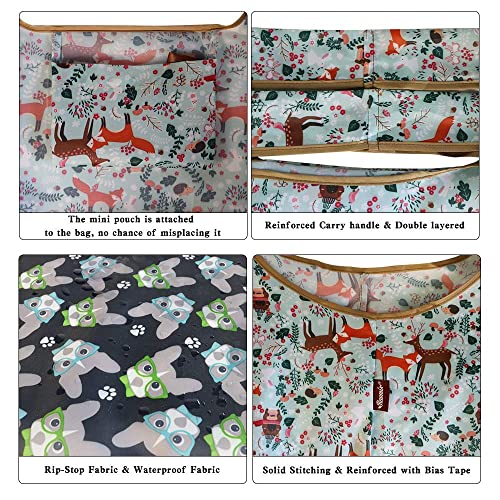 Ravmix 5-Pack Xx-Large Reusable Grocery Bags Shopping Bags Foldable Reusable Bags For Groceries, 55Lbs Large Capacity Washable Tote Bags For Shopping School Travel Beach, Lattice Dolphin Cat Bihemia #TOP5