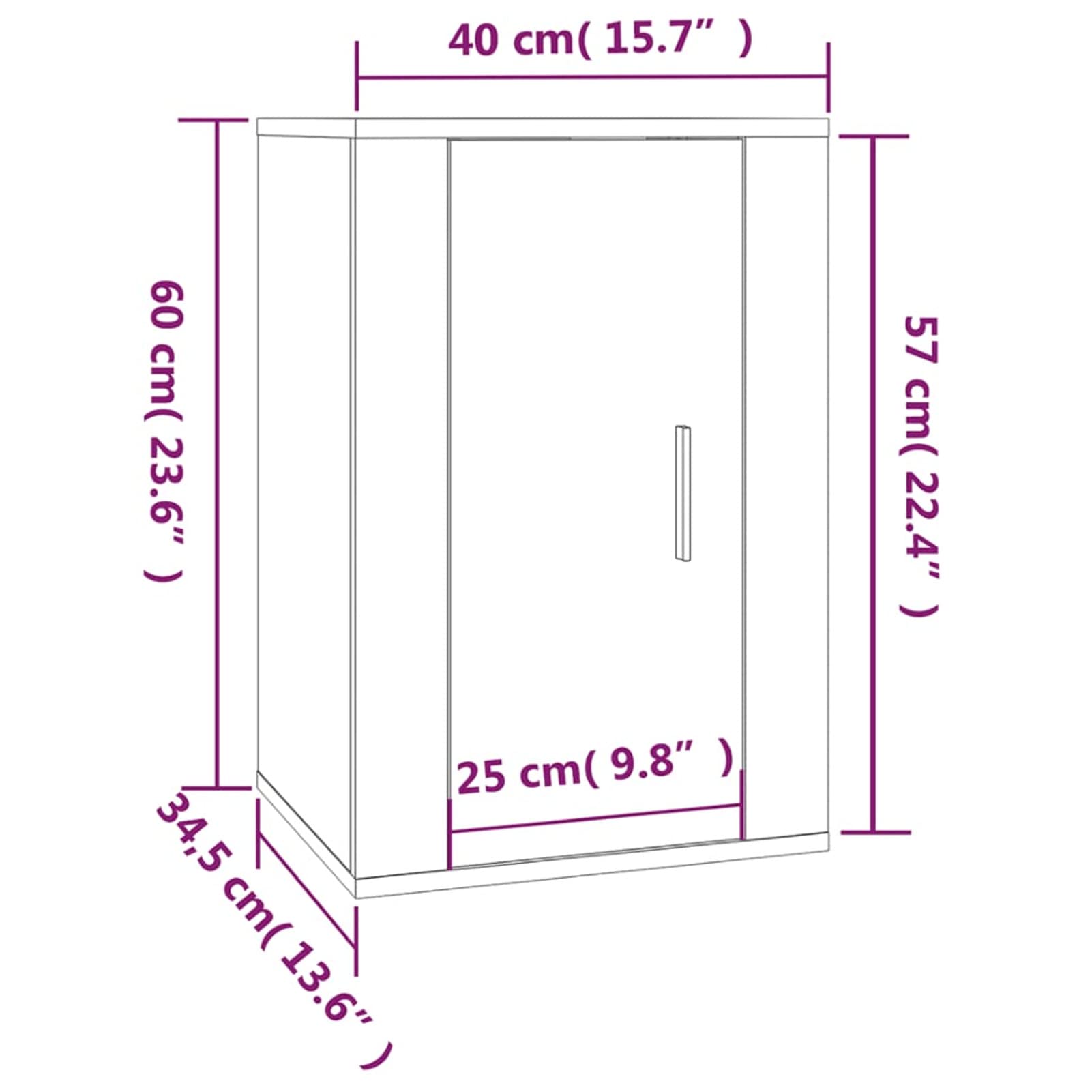Tidyard Mobile Porta TV a Parete,Mobile TV,Pensile,Mobili TV da Parete,Tavolino Porta TV,Mobiletto TV Moderno,Armadio per TV,Mobiletto Basso Porta TV 2 pz Bianco 40x34,5x60 cm