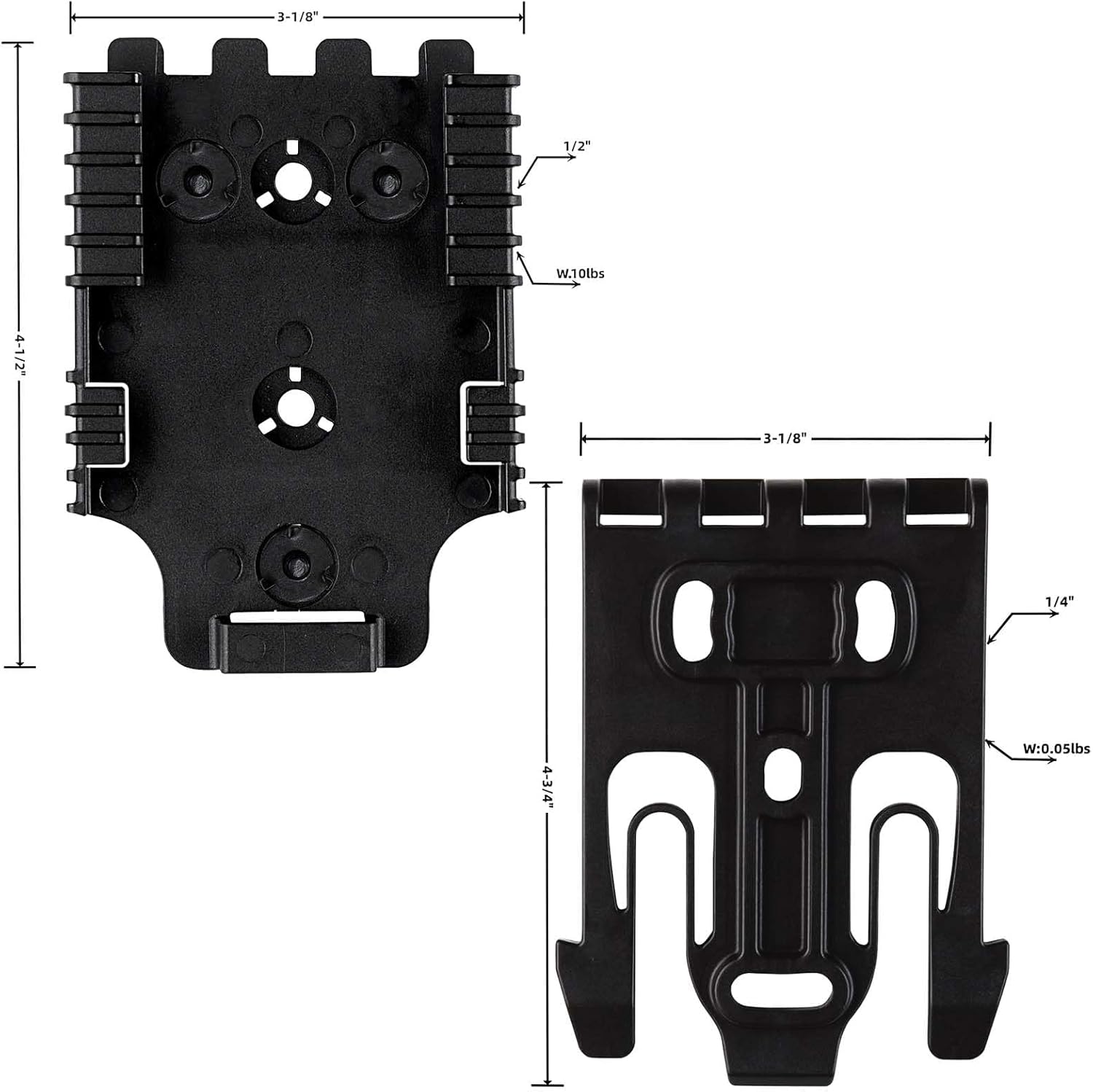 QLS with Mag Pouch | Quick Locking System Kit & Magazine Holster | Quick Draw Holsters | Plastic Fixing Back Clip 2.0 in/Belt Loop Adapter 2.25 in