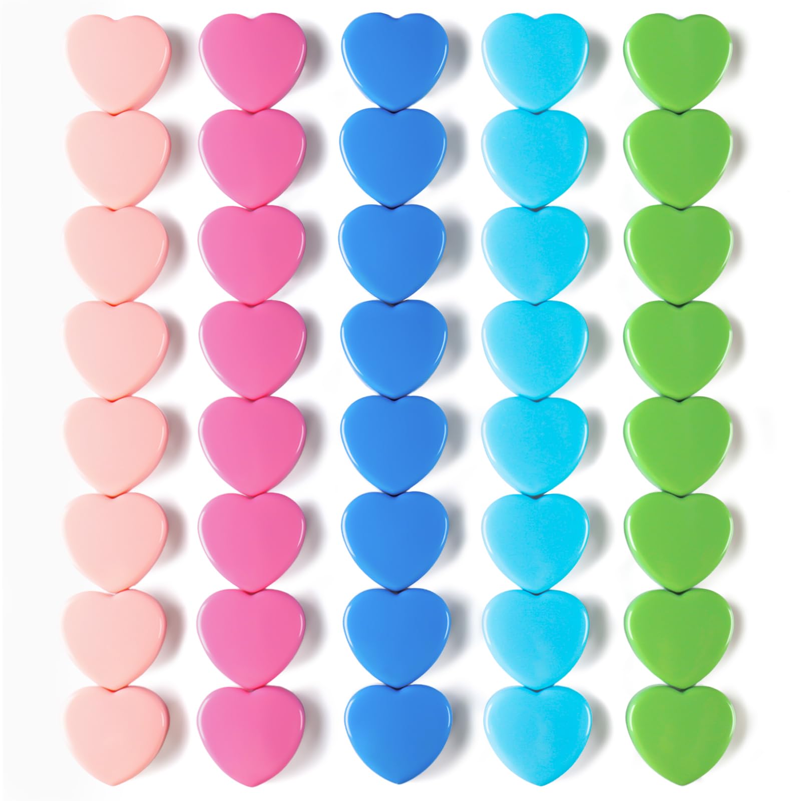 DUJEQM Fridge Magnets - 40 Pcs Heart Strong Magnet, Decorative Small magnets for Whiteboard, Crafts & Notice Boards - Heavy Duty Magnets Cute Mini Magnet for Adults, Office, Kitchen, School, 5 Colors