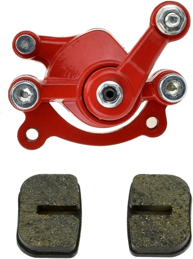 HIAORS Rear Disc Brake Caliper Replacement for 79cc 98cc 100cc 105cc 2.8hp for Coleman CT100U CC100X Baja Doodle Bug DB30 Monster Moto MM-B80 MM-B105 Motovox MBX10 MBX11 Massimo MB100 Mini Bike Parts Red
