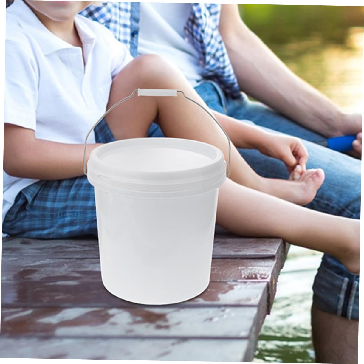 2pezzi Secchio Di Plastica Con Coperchio e Manico Per Verniciatura e Uso Domestico Secchio Versatile e Riutilizzabile Con Design e Ampia Apertura Per Versare Liquidi Facilmente