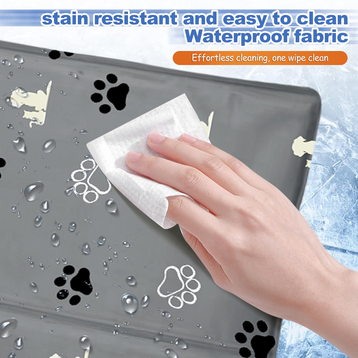 Manta Fría y Cama Refrescante para Perros y Gatos 65*50cm con Gel No Tóxico, Duradera Refrigerante Ideal para Mascotas Pequeños Medianos en Verano
