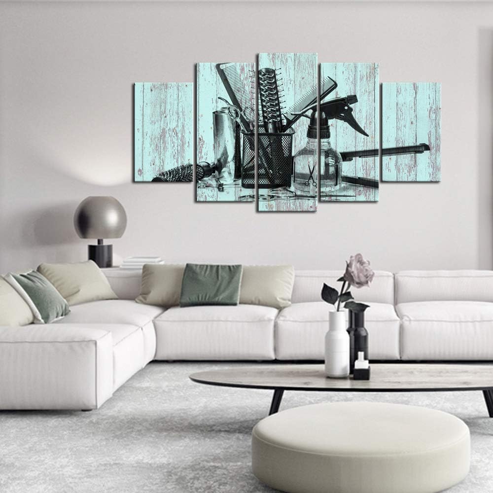 Flash Deals - 40% OFF Nachic Wall - Large 5 Piece Canvas Wall Art Barber Shop Hairdressing Tools with Teal Wood Background Picture Poster for Bedroom Hair Salon Decoration Stretched and Framed Ready Hanging on Flash Deals - 40% OFF Nachic Wall - Large 5 Piece Canvas Wall Art Barber Shop Hairdressing Tools with Teal Wood Background Picture Poster for Bedroom Hair Salon Decoration Stretched and Framed Ready Hanging on