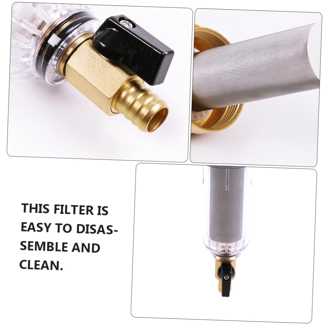 Filtre à Eau Préfiltre Sédiments Réutilisable pour Robinet Points Filetage Externe Calcaire et Impuretés Observation pour Maison