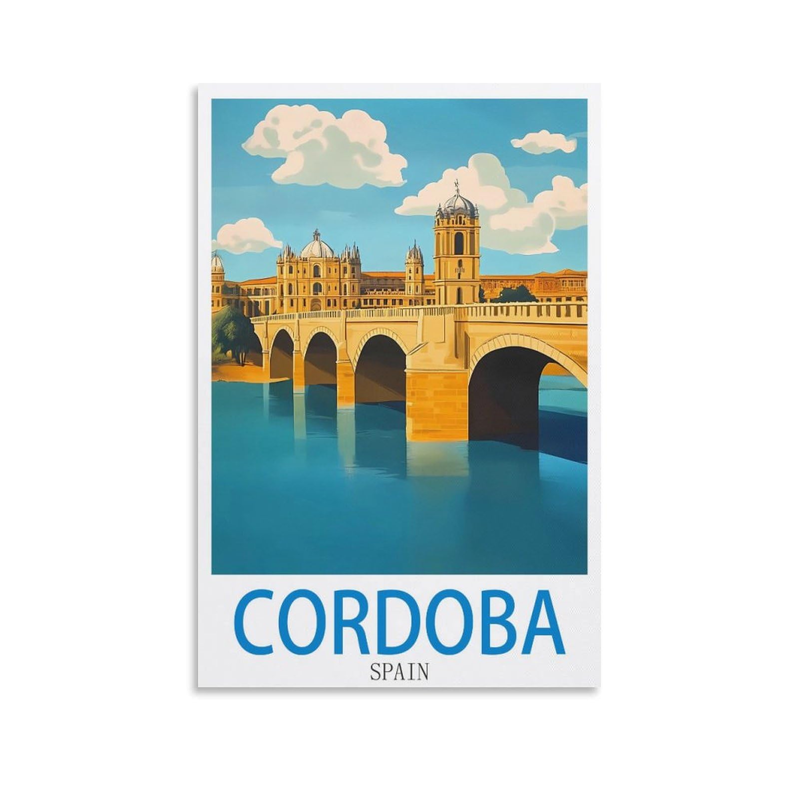 XLLYXYGJQ Cordoba Spain Vintage Travel Poster 08x12inch(20x30cm) Canvas Wall Art Poster Print Artwork Painting Picture for Home Decoration Living Room Office Bedroom