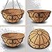 THIKDIKAKT 2 Pack Metal Hanging Planter Basket with Coco Coir Liner Chain Round for Garden Decoration Porch Indoor Outdoor (S Shape)