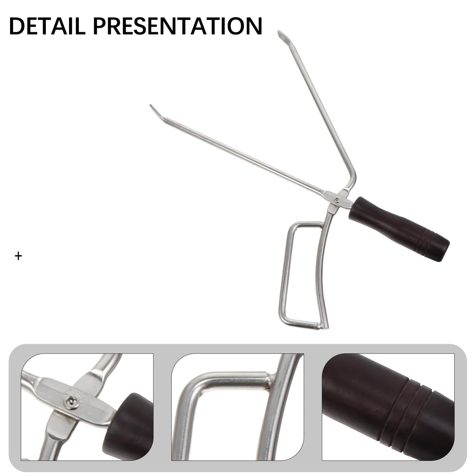 Pinza per Carbone Allungata in Acciaio Inox e Legno, Antiscivolo | Utensili Barbecue, Accessori per Barbecue Lla, Pinza Barbecue Lunga, Vacanze Estive