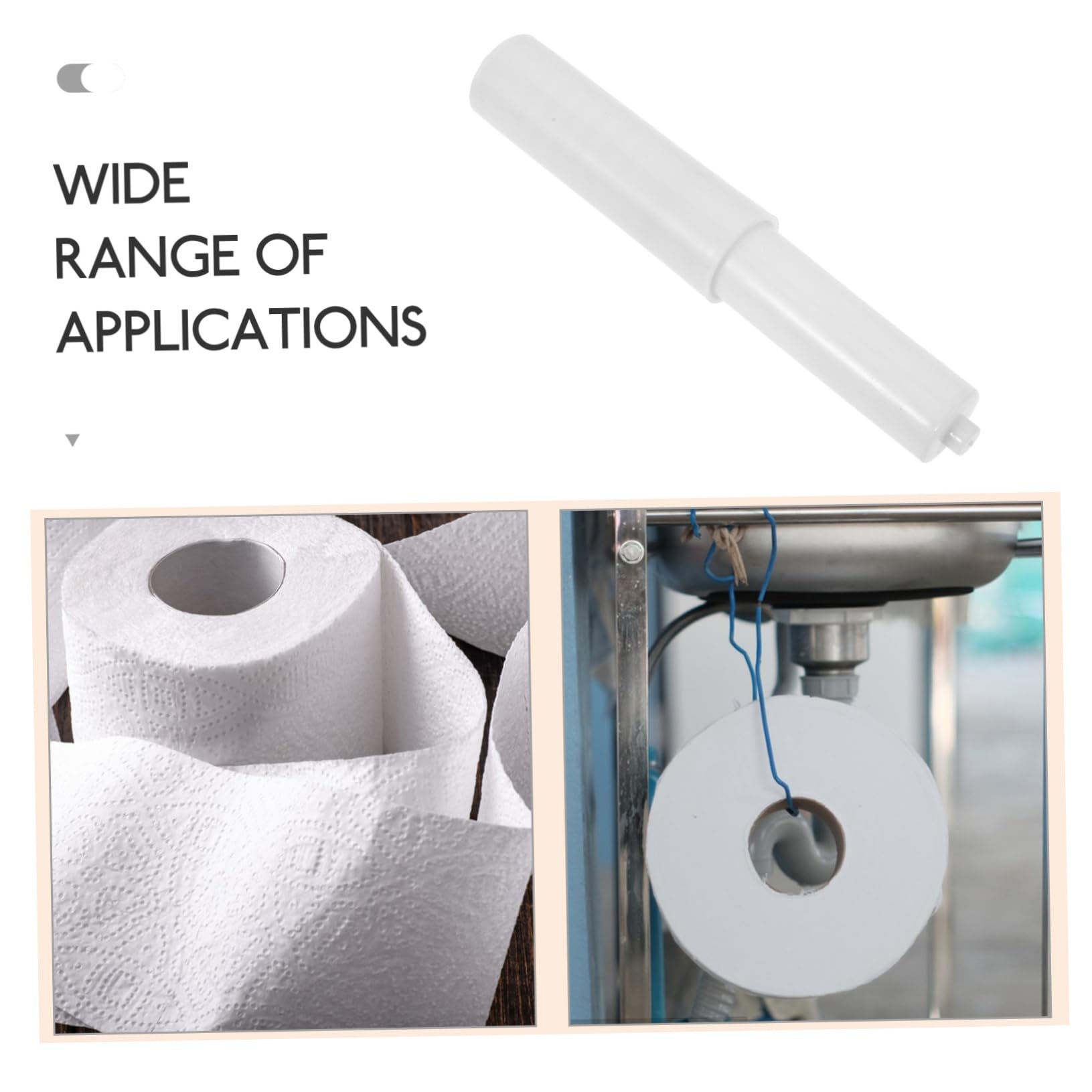 LIFKOME Supporto Porta Carta Igienica in Abs Bianco Asta Telescopica Regolabile e Design Unico Dell'asse per Bagno e Cucina Pratico senza Disordine