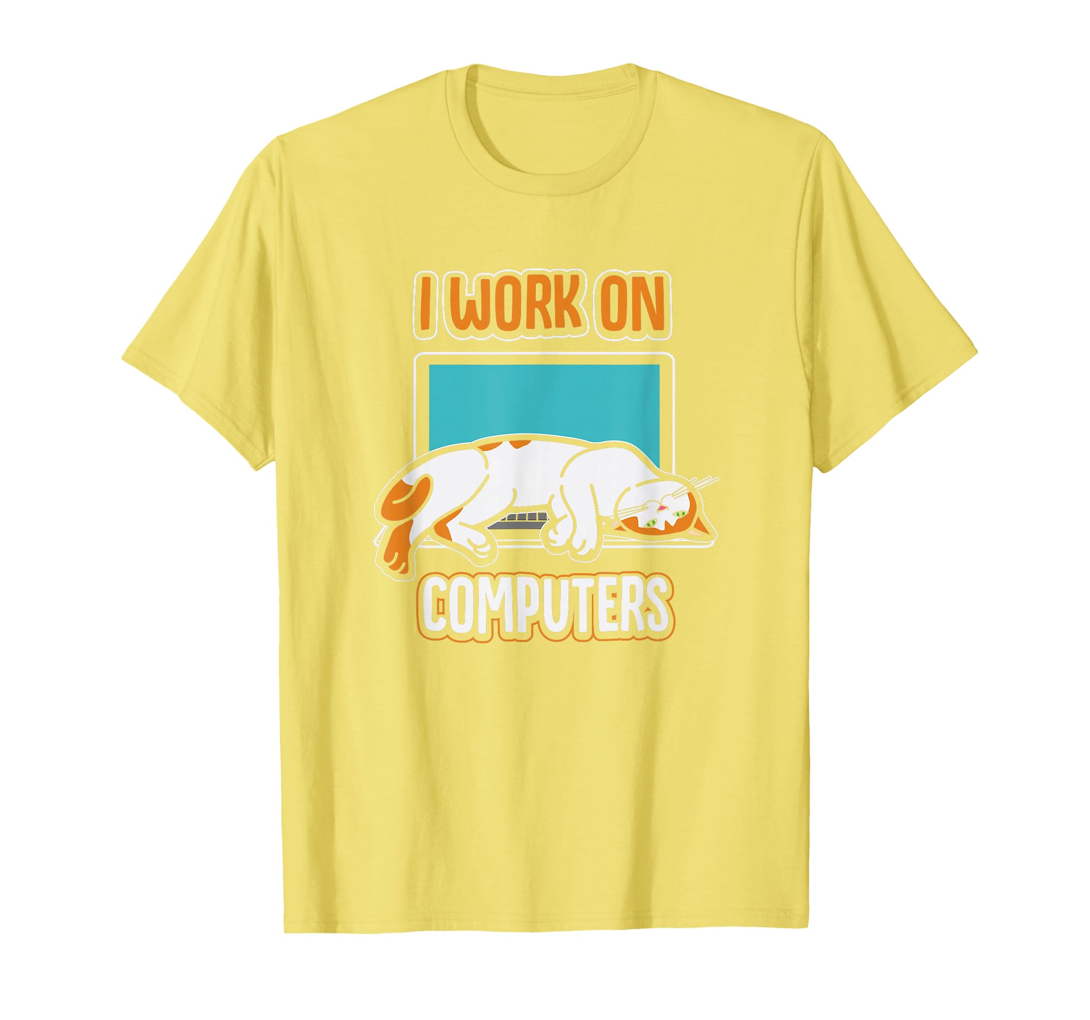Funny Cats and Computers Halloween Kitty for pet Lovers T-Shirt Small