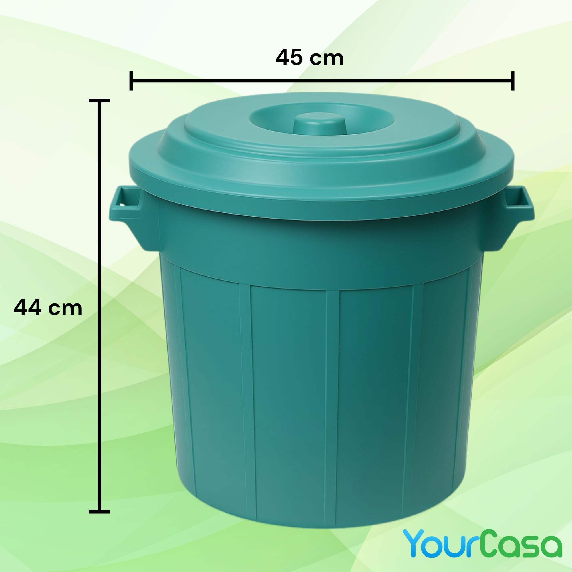 YourCasa Poubelle 50 l - Poubelle avec couvercle verrouillable - Poubelle avec poignées de transport pour jardin - Petite poubelle à nourriture ou récupérateur d'eau de pluie - Citerne à eau