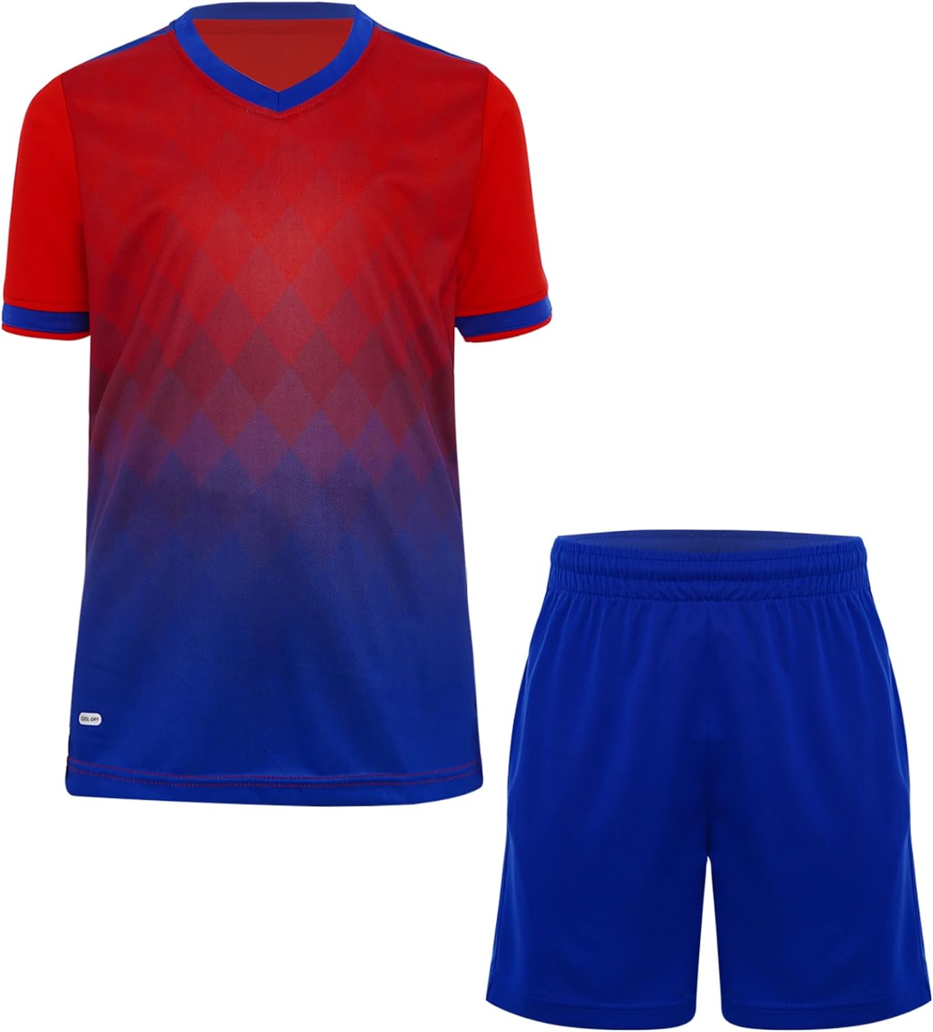 Jugaoge Kids Boys Football Kit Quick Dry Short Sleeve Soccer Jersey and Sports Shorts Set Activewear