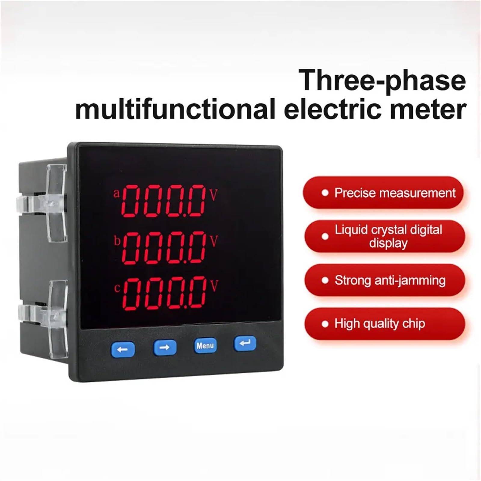 Mulitímetro Digital AC 220V, pantalla LCD, voltímetro trifásico, amperímetro, medidor de frecuencia de vatios, medidor multifunción de comunicación RS485(120 x 120 mm)
