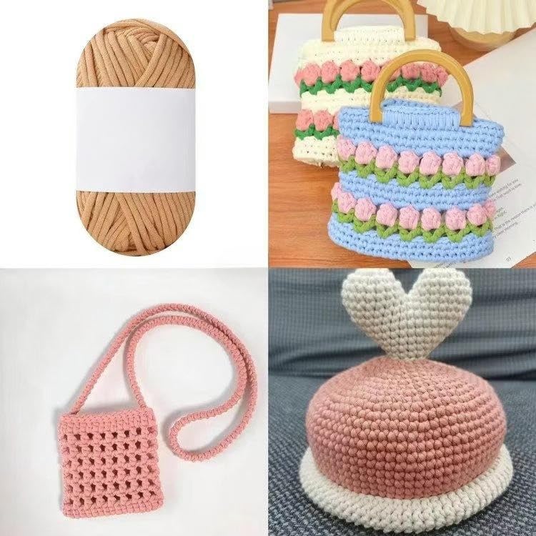 Filato di Cotone Spesso 8x50 g, Filato di Cotone per lavori a Maglia a Mano, per Realizzare all'Uncinetto Sciarpe, Cuscini, sottobicchieri, Borse, Cappelli e lavori Fai da Te