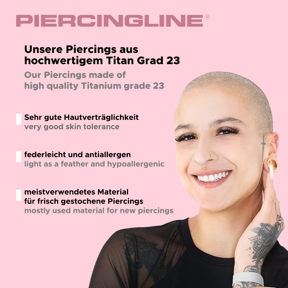 PIERCINGLINE Titan Segmentring Clicker | KRISTALLRAND | Ring Nase Septum Ohr Helix | Farb & Größenauswahl