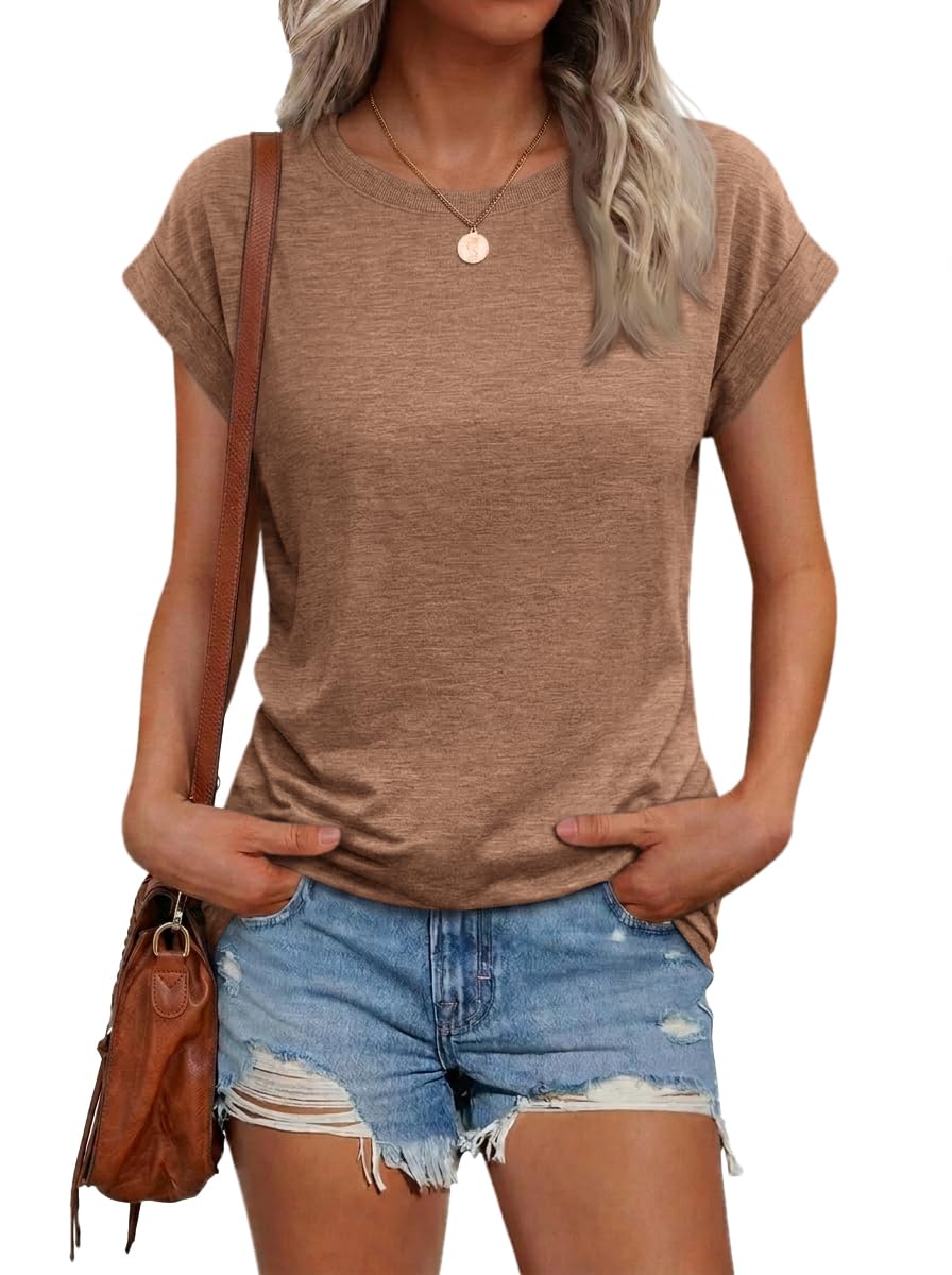 Cicy Bell Tshirt Damen Tops Rundhals Oberteile Elegant Basic Shirt Sommer Blusen.