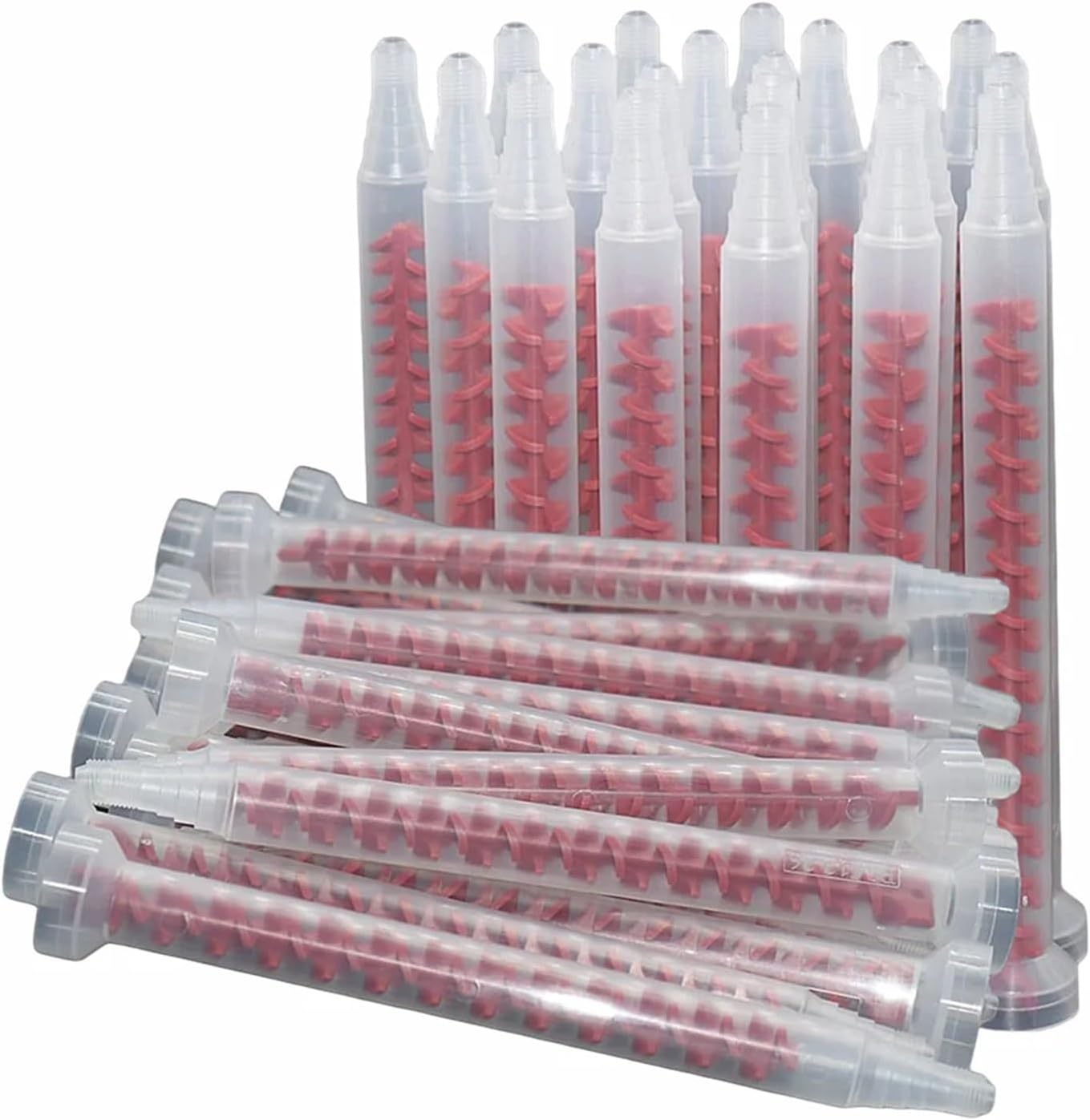 100 Pieces Adhesive Dynamic Mixing Nozzle AB Glue Quick Mixer RM12-26 Round Mixed Tube Two Component Glue Adhesive Mixing Nozzle
