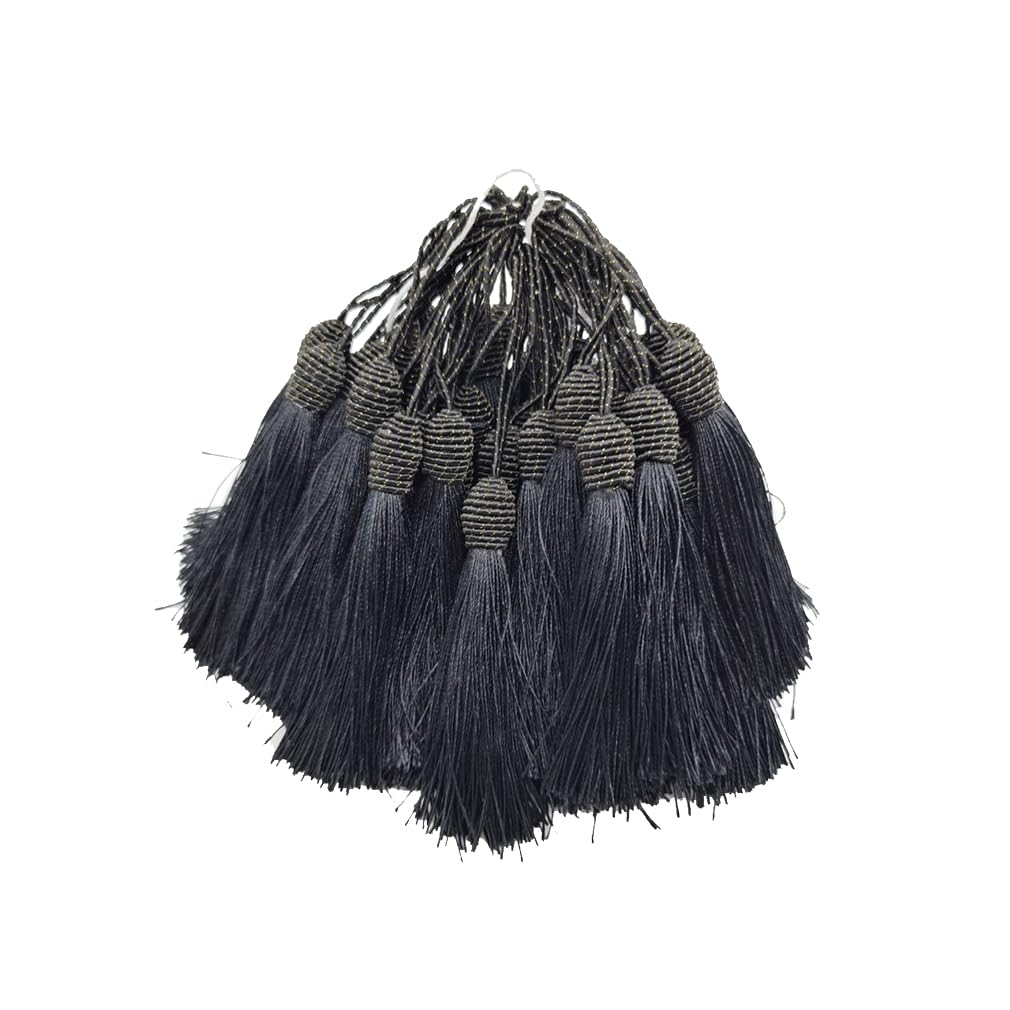 Pampilles soyeuses noires de 13 cm en lot de 100 pièces pour loisirs créatifs