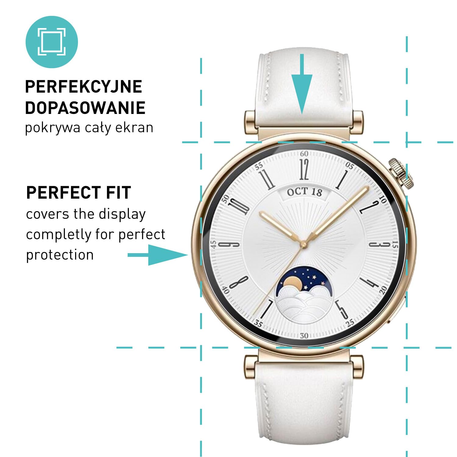 smartect Szkło Hartowane [3 Sztuki, Clear] dla Huawei Watch GT 4 41mm, Szklana Ochrona Ekranu 9H, Ochraniacz Ekranu bez Pęcherzyków, Bez Odcisków palców