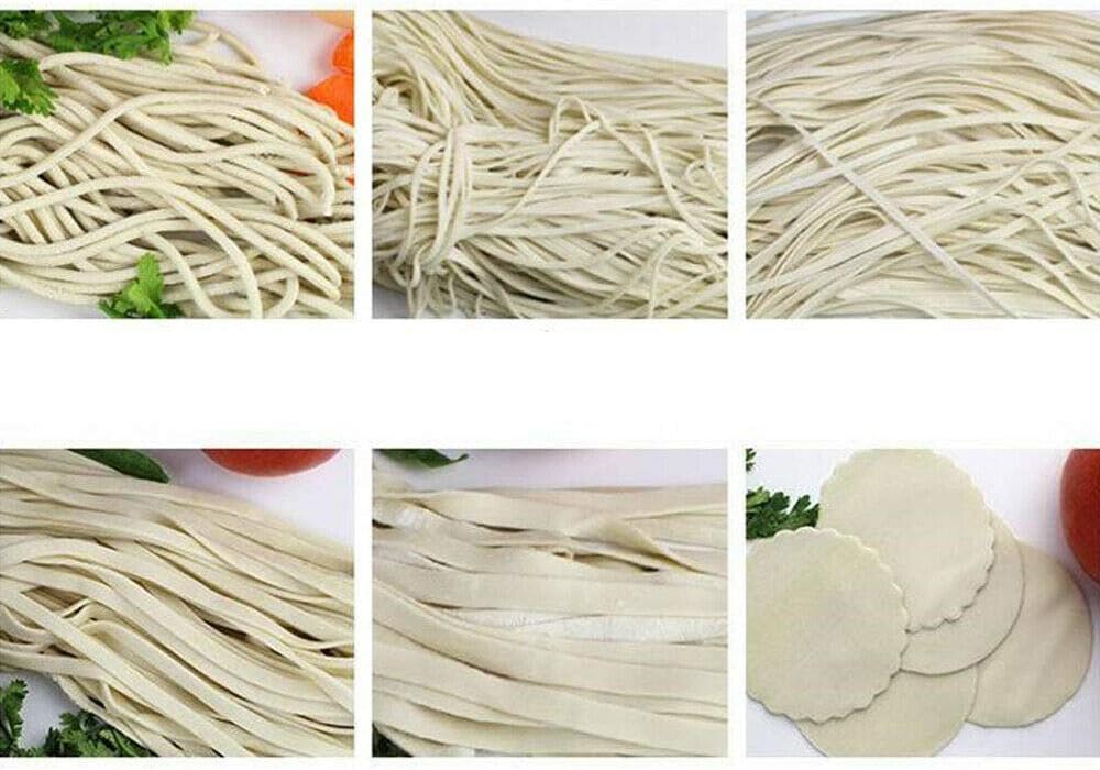 Commercial Pasta Roller Machine, Hand Crank Noodle Maker Adjustable Thickness Manual Dough Machine for Spaghetti Fettuccine Lasagne Dumpling Skin