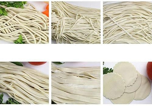 Miniatura 4 de Eapmic - Máquina comercial de rodillos de pasta, máquina de masa manual de manivela de mano, grosor ajustable, para piel de albóndigas de espagueti,