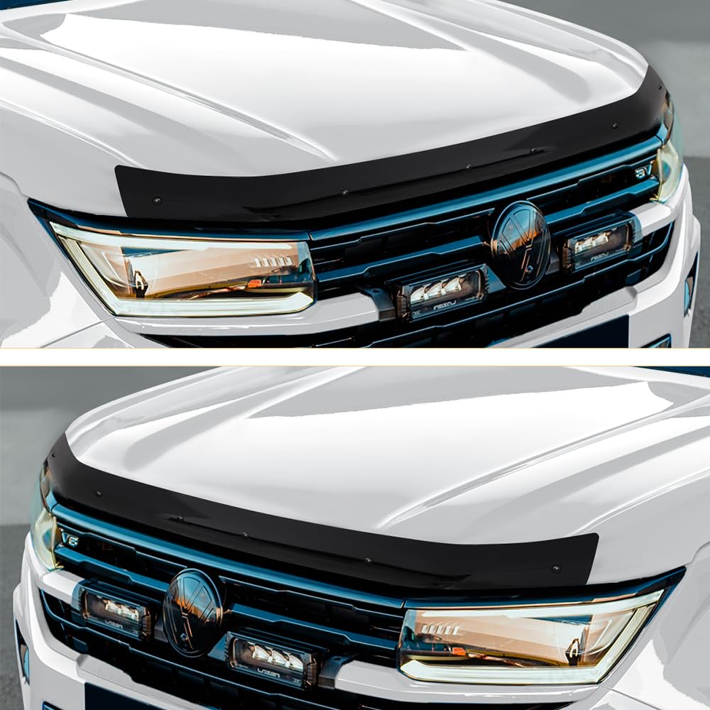 Protection de capot contre les chutes de pierres pour VW Amarok 2023-2026 V6, toutes les cabines, accessoire de pick-up, résistant aux UV, aux intempéries, en acrylique PMMA noir brillant