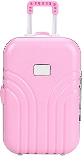 Doll Accessories Carry On Suitcase for Doll Suitcase Luggage Mini Travel Suitcase for 18 Inch Girl Doll Travel Gear Mini Trolley Case Doll Carrier Storage Miniature Suitcase Doll Playsets(Pink)