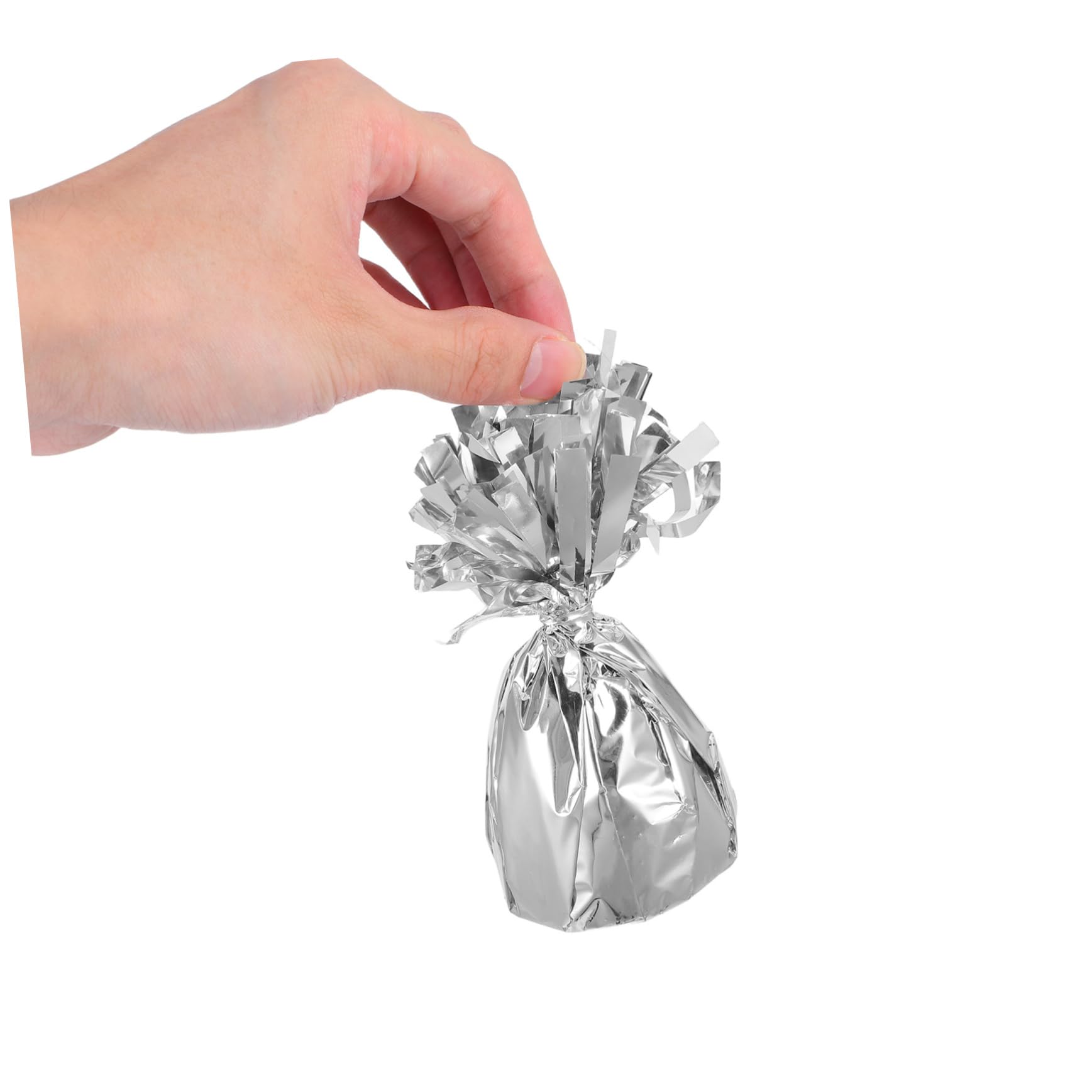 LABRIMP 6 Ballongewicht Anhänger für Luftballons Silber Metallic 6 Stück aus Pvc und Zement für Hochzeit und Babyshower Leicht zu Verwenden