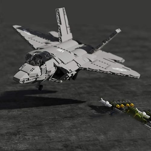 Miniatura 5 de Ottima Serie militar F-22 Raptor Fighter - Juego de modelos de avión militar para niños compatible con Lego Technic Creator - 1837 piezas