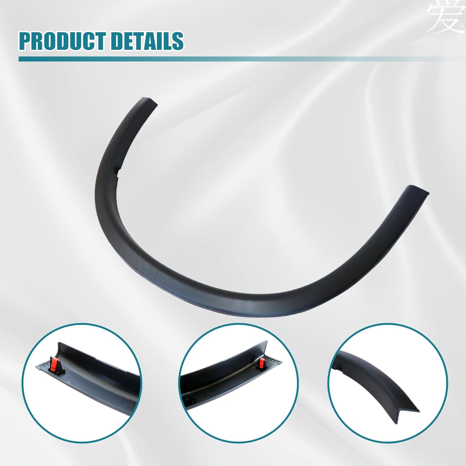 GXARTS Black Right Side Front Fender Flare Trim 5220BA34 Compatible with Mitsubishi Outlander Sport 2020-2023