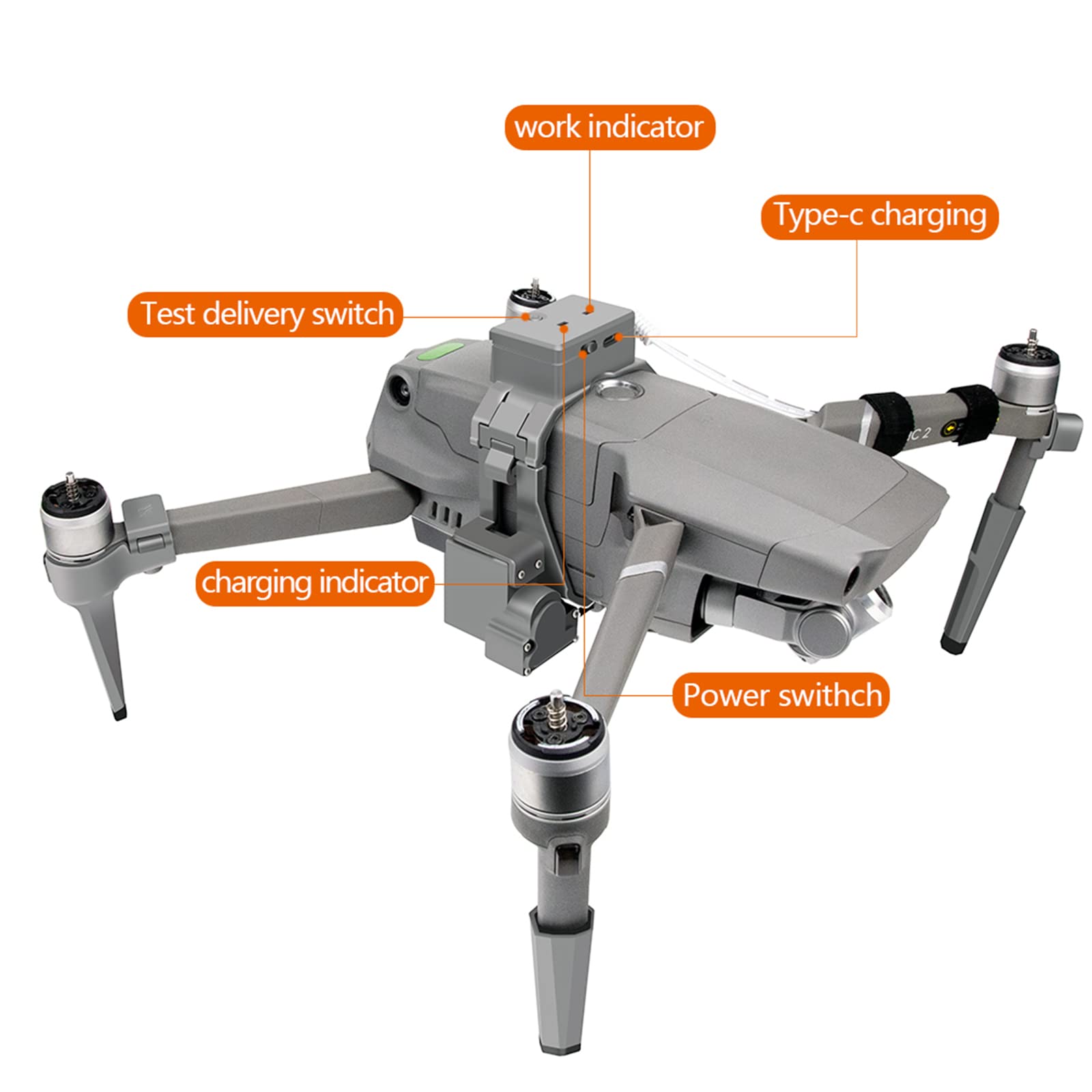 System podwójnego zwalniania i upuszczania dla DJI Mavic 2 Pro/Zoom Drone, zestaw z kroplomierzem, hak wędkarski, zwalnianie przynęty, dostawa ładunku, miotacz pierścieni, akcesoria do
