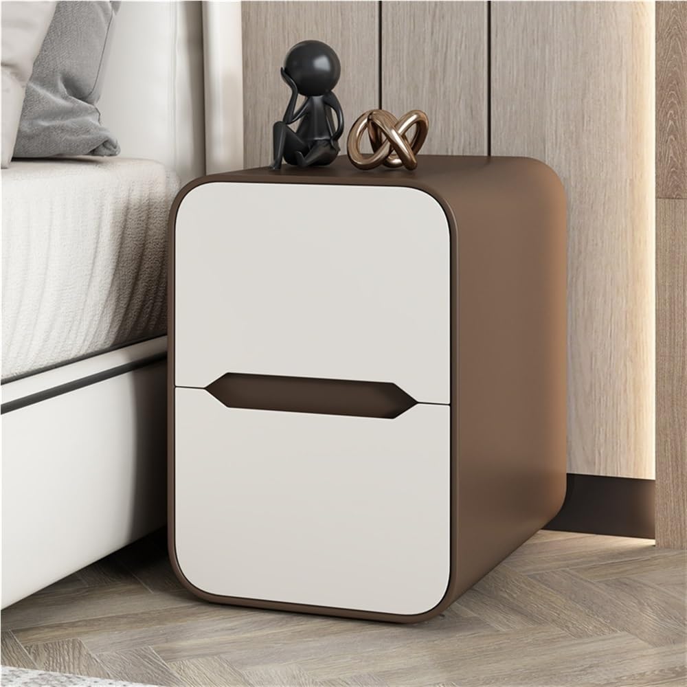 Narrow End Table, Side Table with Drawer, Small Bedside Tables, Skinny s, Cabinet, Tables for Spaces, Bedroom(Brown,11.8 * 14.6 18.9in)