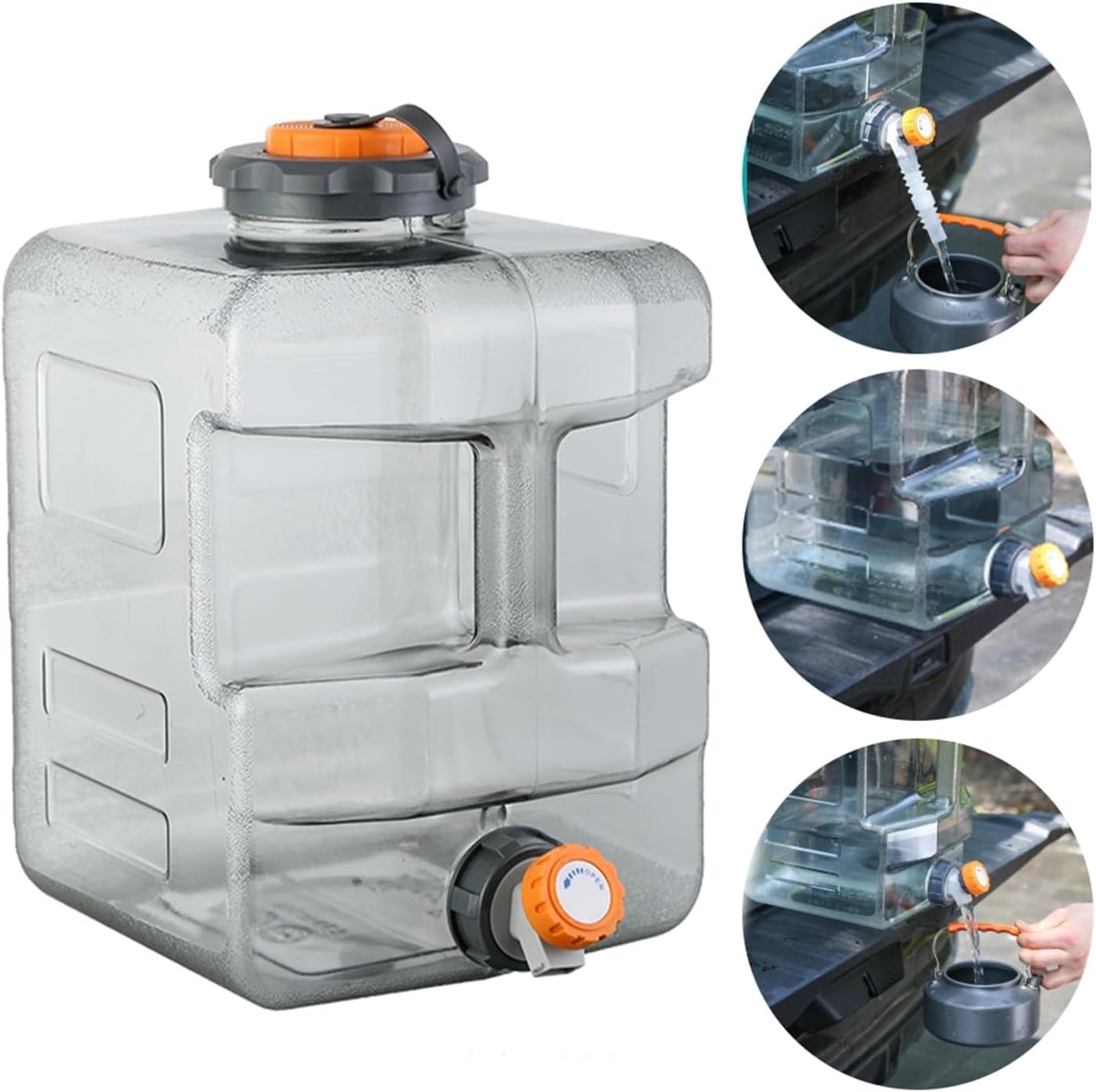 8L/12L/15L Camping Water Jug with Spigot Container Portable Storage