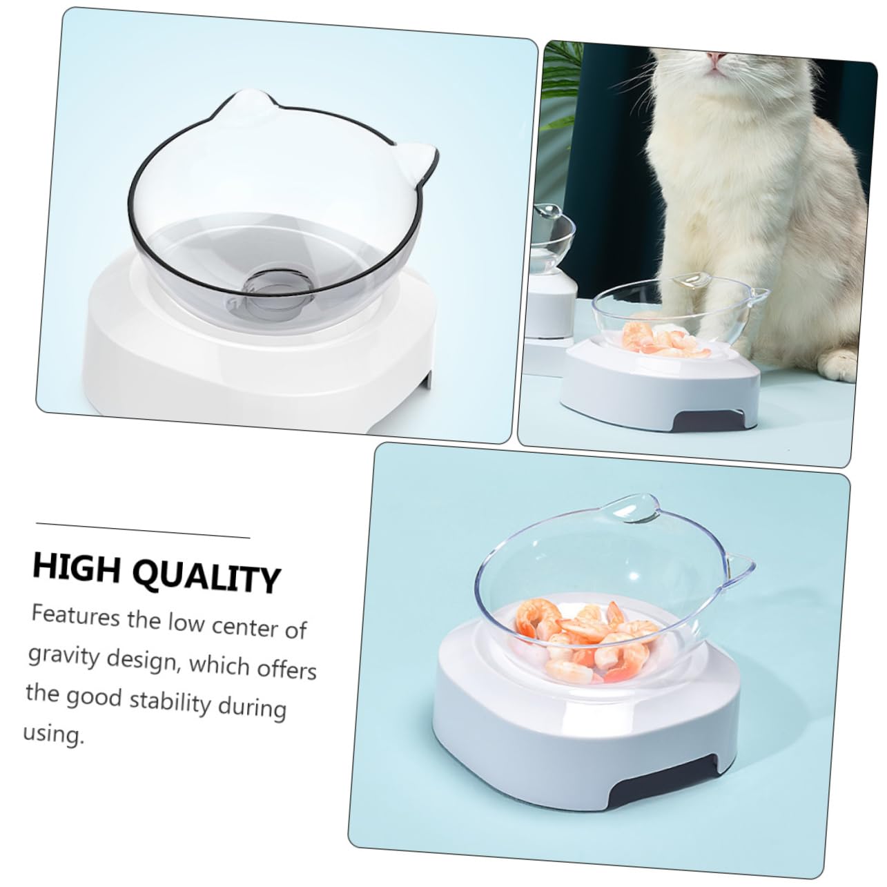 COLLBATH Stilt Design Pet Feeder Bowl Raised Cat Dog Bowl Structure Plastic Pet Eating Container