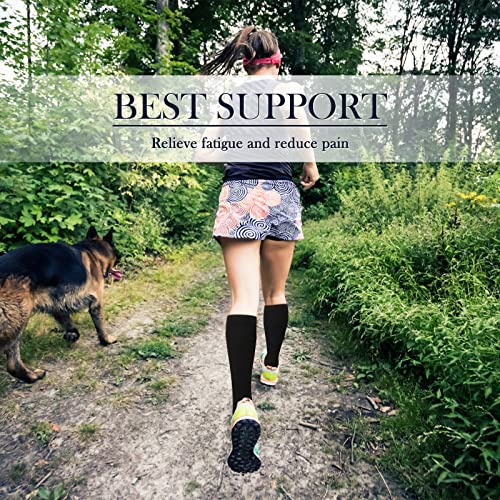 Yogingo 4 Pairs Compression Socks For Women & Men, Circulation 15-20 Mmhg - Knee High Copper Compression Socks For Running, Cycling, Medical, Athletic Nurse, Best Support For Pain Relief (L/Xl) #TOP2
