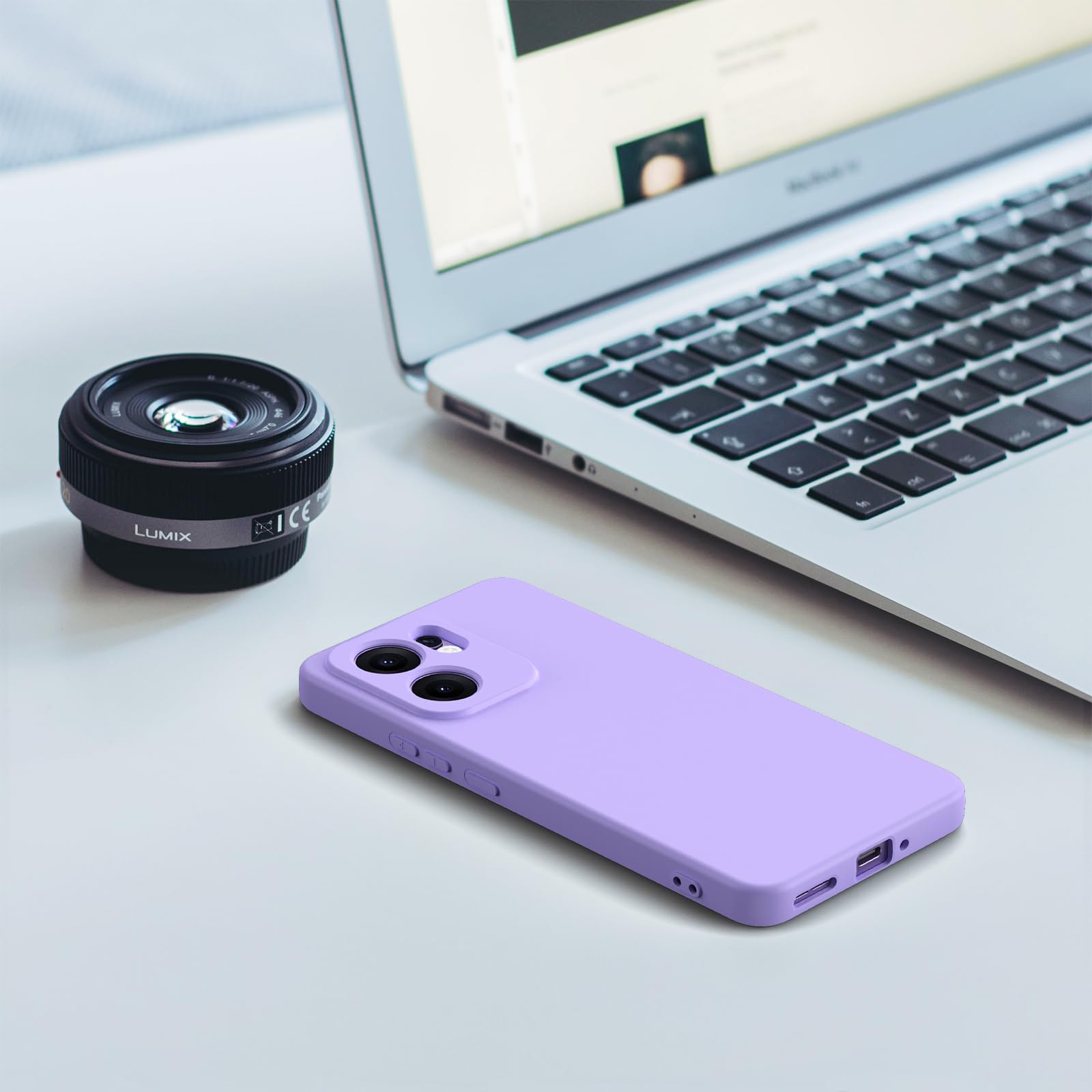 HULLIN Custodia per Telefono in Silicone Colorato, Adatta per OPPO Reno13 5G / OPPO Reno 13 5G (6.59) - Verde Matcha