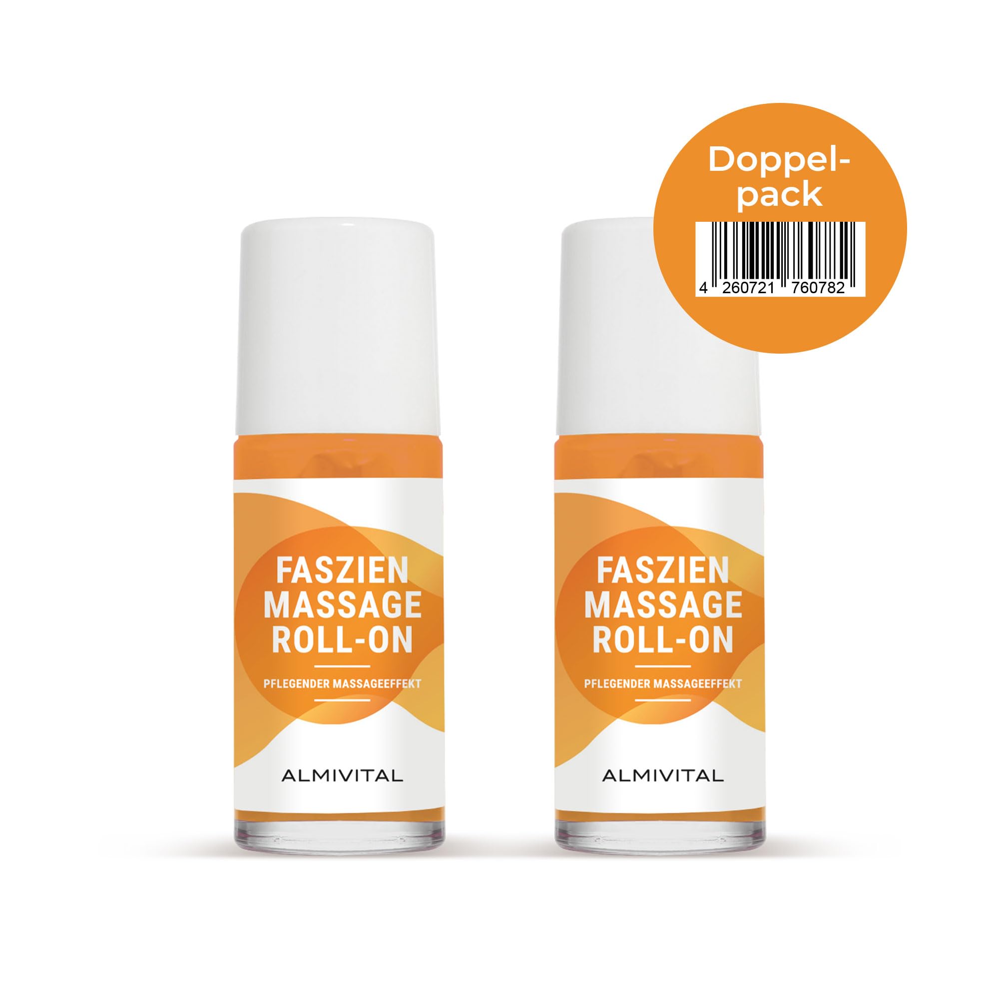 ALMIVITAL 2-er Faszien Massage Roll-On to go | Verklebte, verhärtete oder verkürzte Faszien lösen | Pflegt, massiert & lockert das Bindegewebe |Erfrischender Zitronen-Orangen-Duft | á 50ml