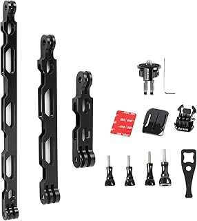 PellKing (12 Pcs) Aluminum Alloy Extension Arm Kit for for Insta360 One X3,X2,X,Metal Bike Mount Helmet Sticker Extension Arm Mount with Metal 1/4'Adapter ,GoPro Hero 10/9/8/7/6/5,and More